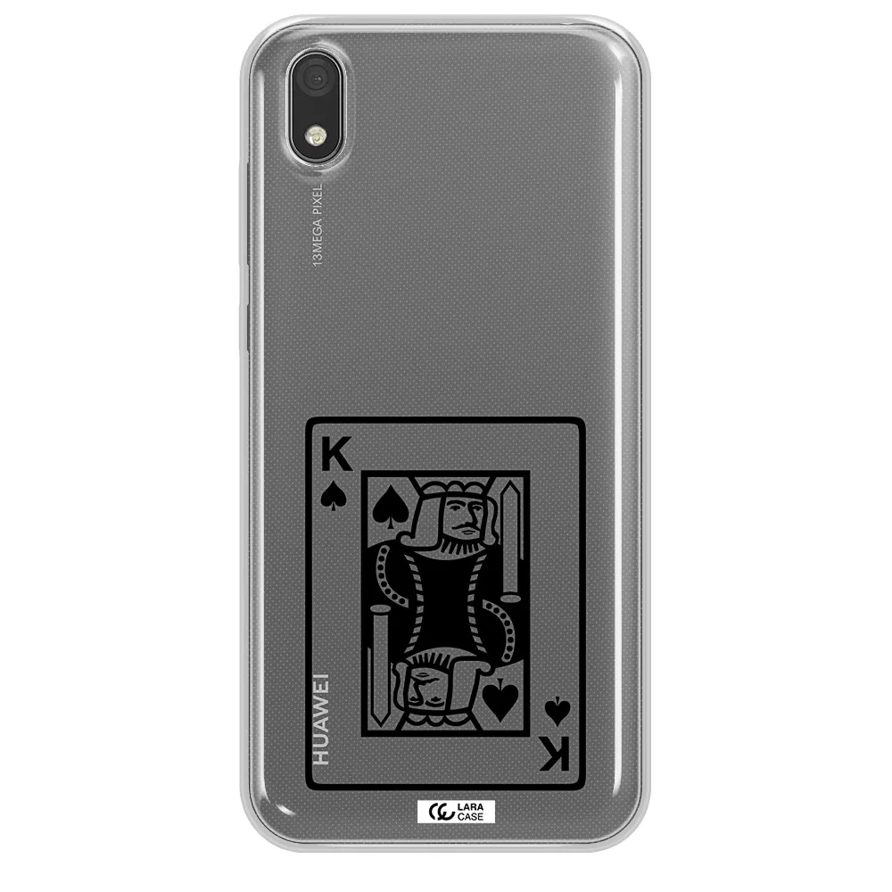a black and white card with a man in a crown Huawei Y5 2019 Clear TPU Case