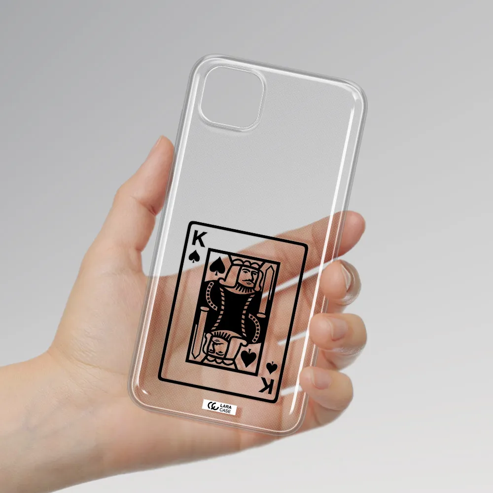 a black and white card with a man in a crown Huawei Y5P Clear TPU Case