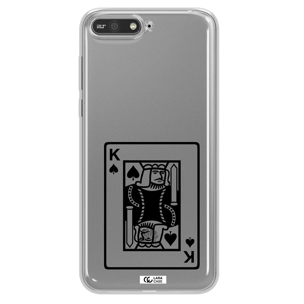 a black and white card with a man in a crown Huawei Y6 2018 Clear TPU Case