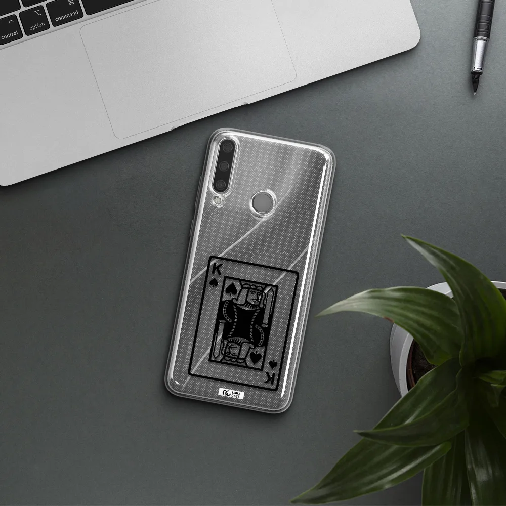 a black and white card with a man in a crown Huawei Y6P Clear TPU Case