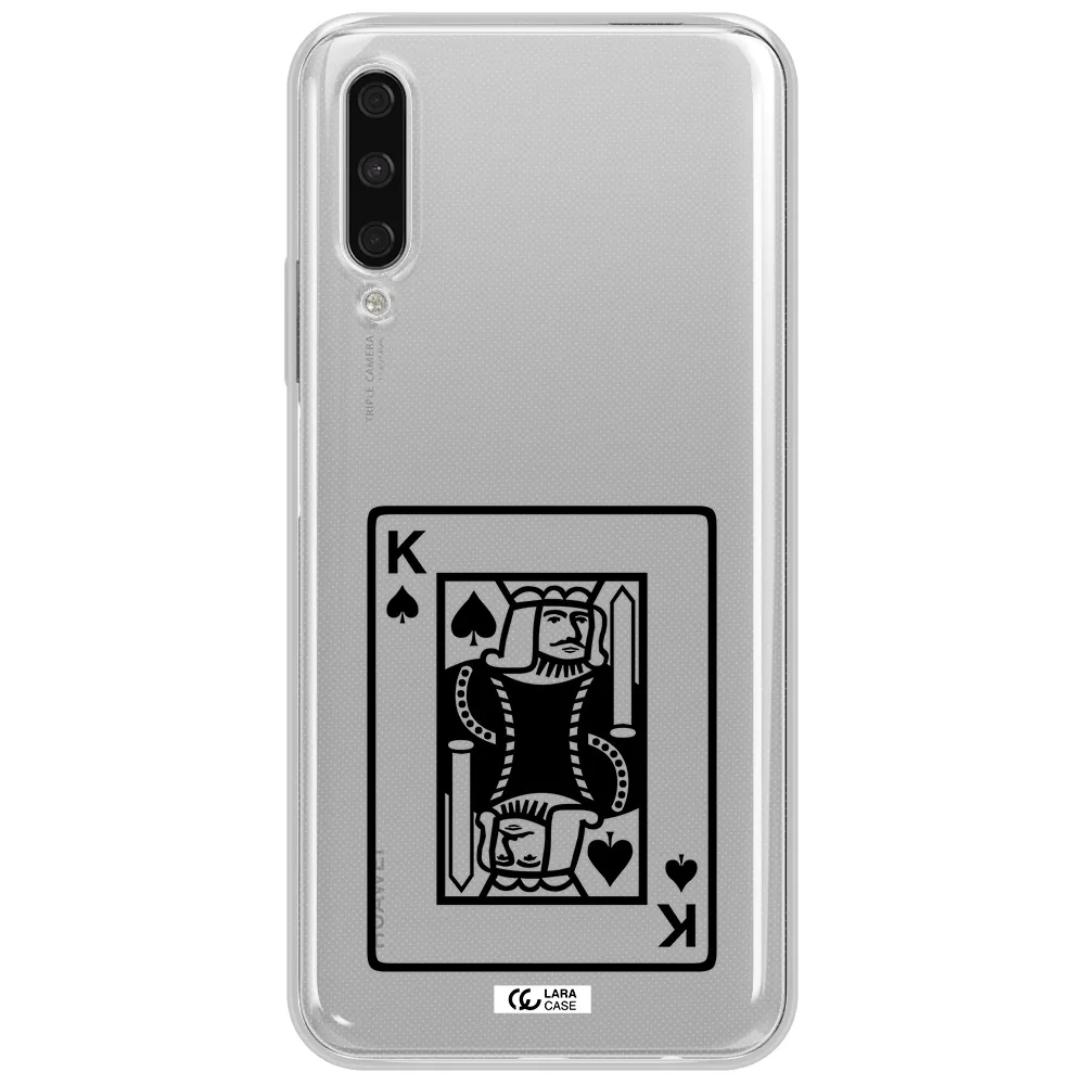 A Black And White Card With A Man In A Crown Huawei Y9S Clear Tpu Case