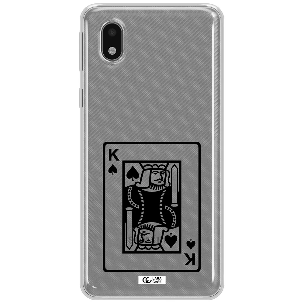 A Black And White Card With A Man In A Crown Samsung A01 Core Clear Tpu Case