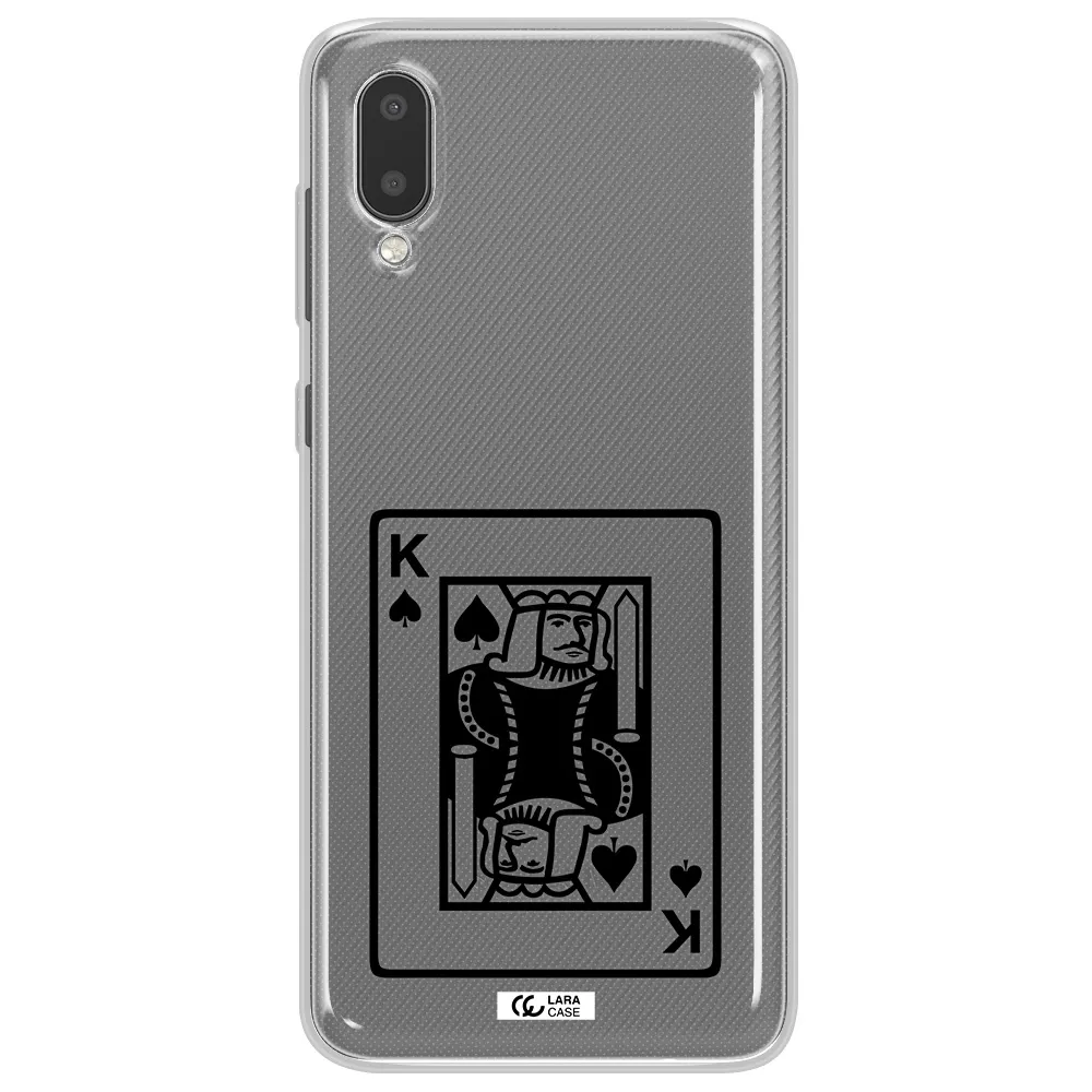 a black and white card with a man in a crown Samsung A02 Clear TPU Case