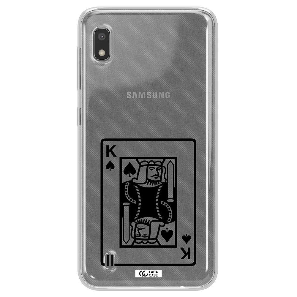 a black and white card with a man in a crown Samsung A10 Clear TPU Case