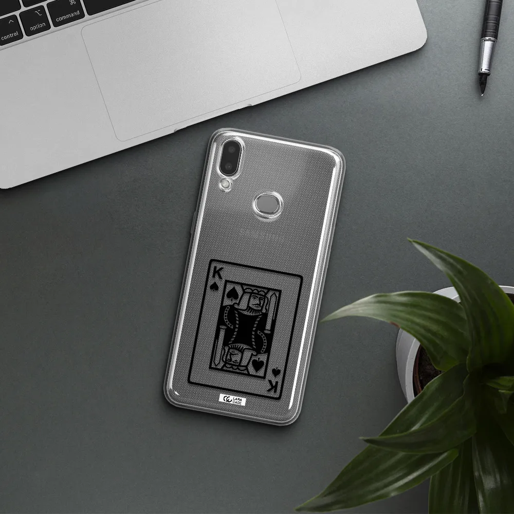 a black and white card with a man in a crown Samsung A10S Clear TPU Case