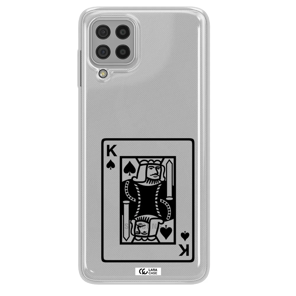 a black and white card with a man in a crown Samsung A22 4g Clear TPU Case