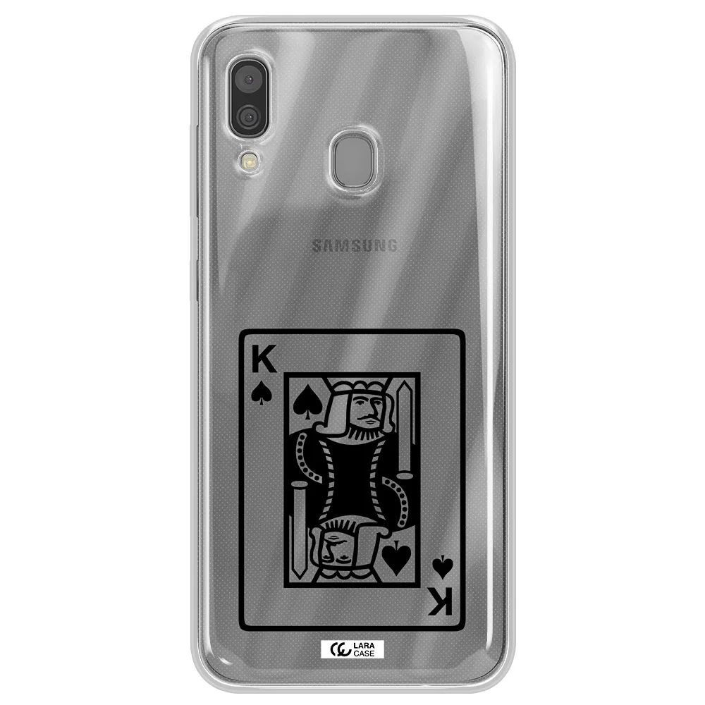 a black and white card with a man in a crown Samsung A30 Clear TPU Case