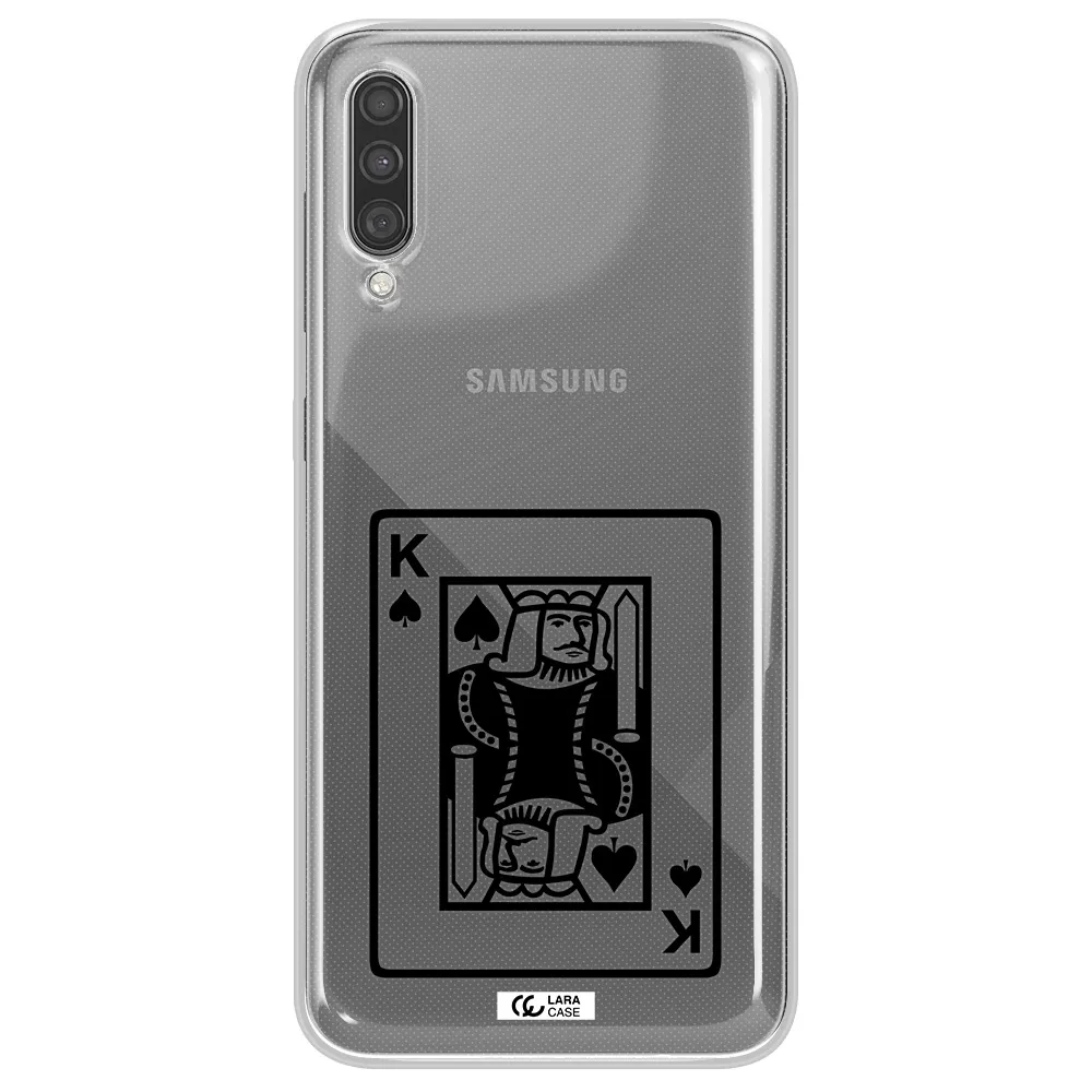 a black and white card with a man in a crown Samsung A30S Clear TPU Case
