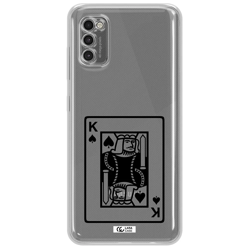 A Black And White Card With A Man In A Crown Samsung A41 Clear Tpu Case
