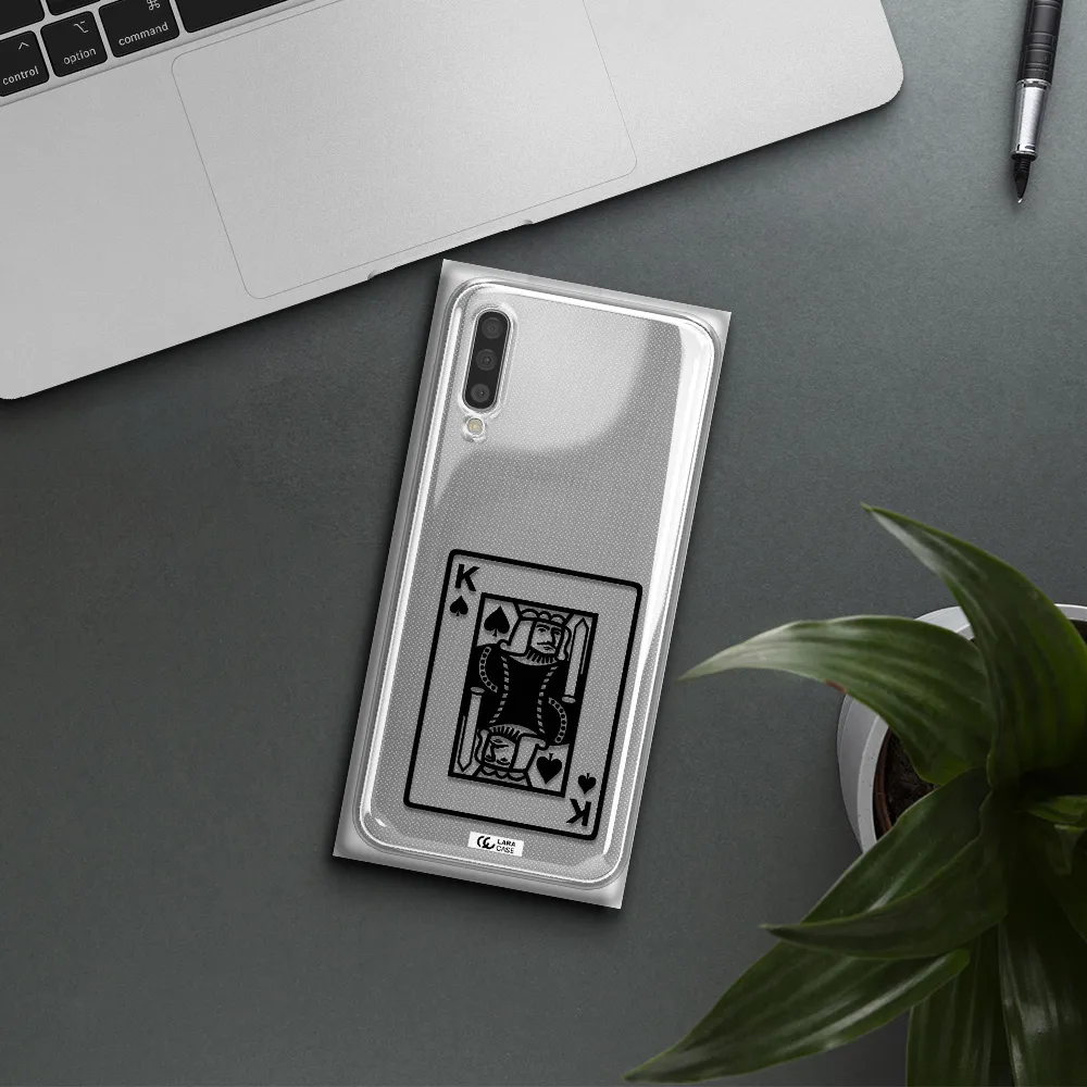 A Black And White Card With A Man In A Crown Samsung A50S Clear Tpu Case
