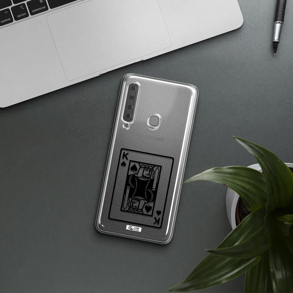 a black and white card with a man in a crown Samsung A9 2018 Clear TPU Case