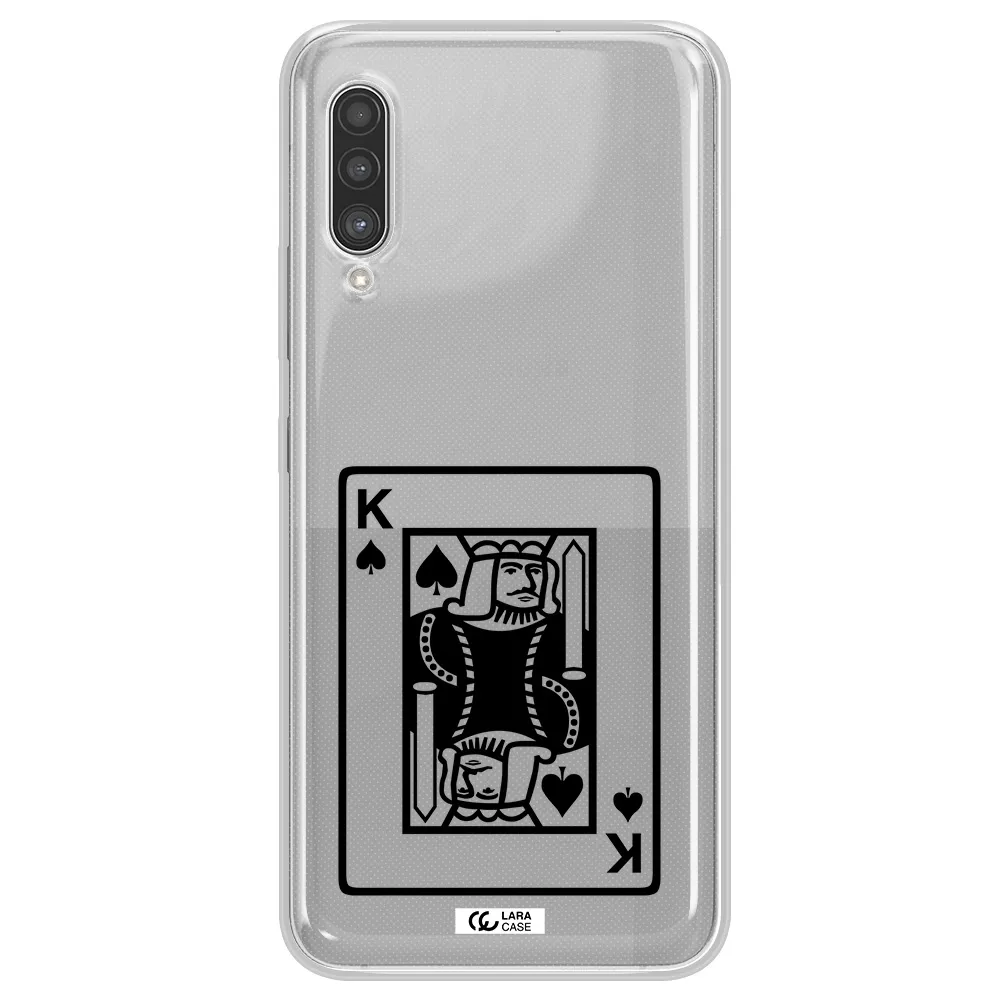 a black and white card with a man in a crown Samsung A90 Clear TPU Case