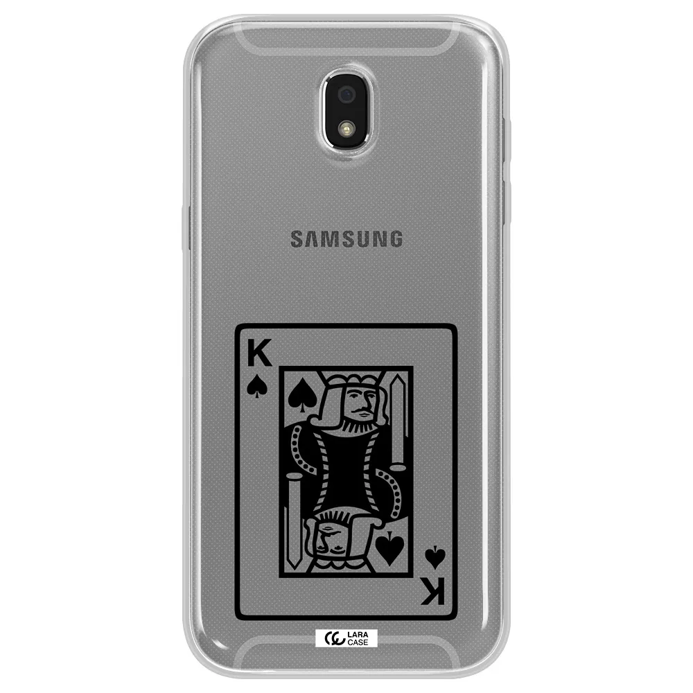 a black and white card with a man in a crown Samsung J5 2017 Clear TPU Case
