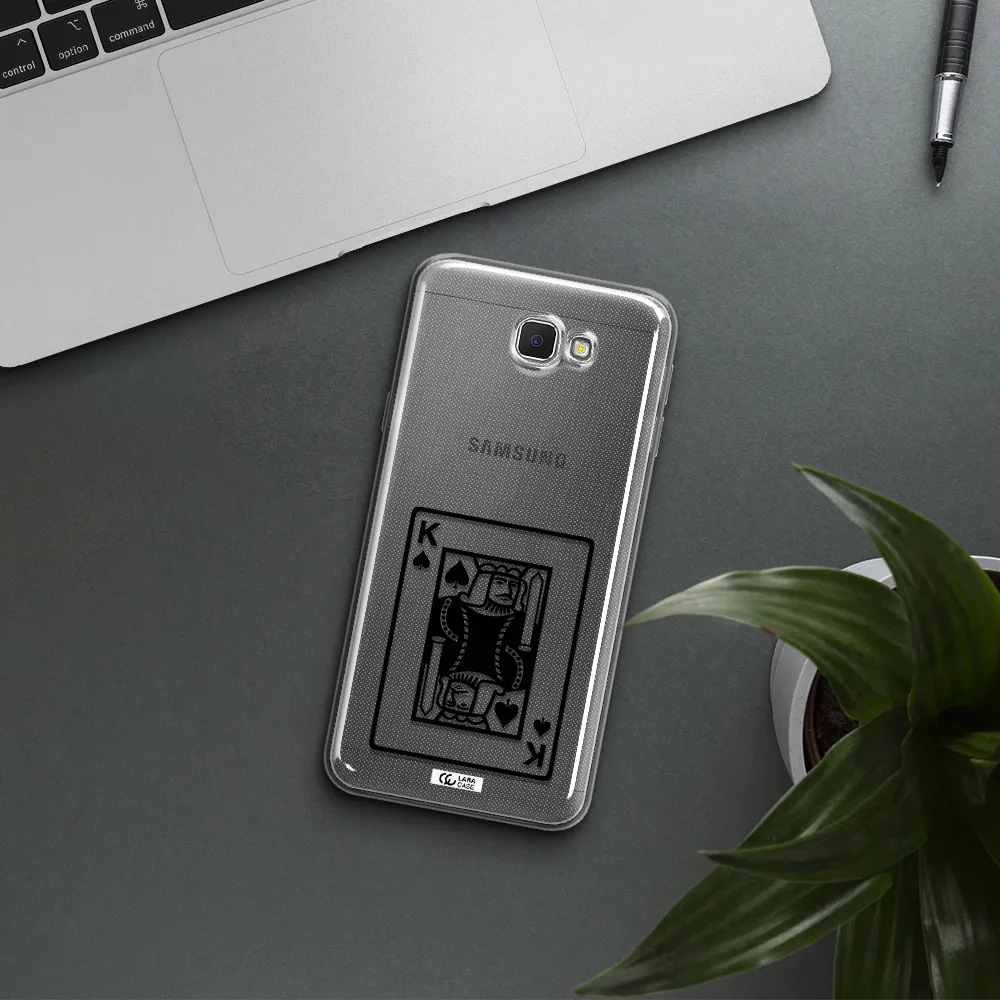 a black and white card with a man in a crown Samsung J5 Prime Clear TPU Case