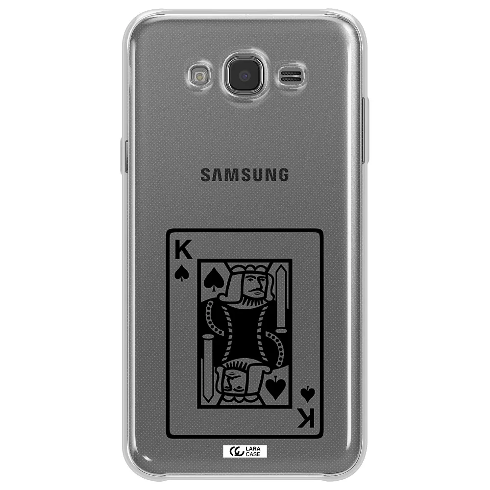 a black and white card with a man in a crown Samsung J7 Clear TPU Case
