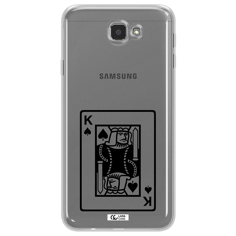 a black and white card with a man in a crown Samsung J7 Prim Clear TPU Case
