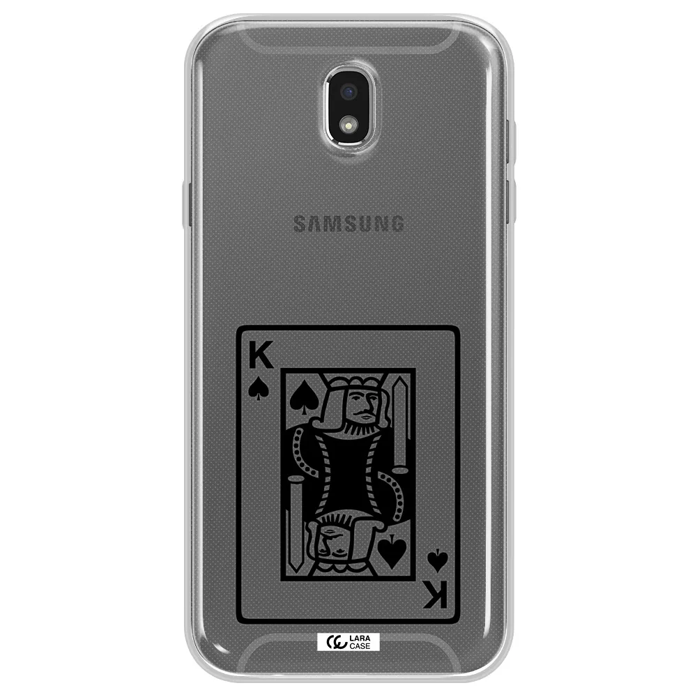 a black and white card with a man in a crown Samsung J7 Pro Clear TPU Case