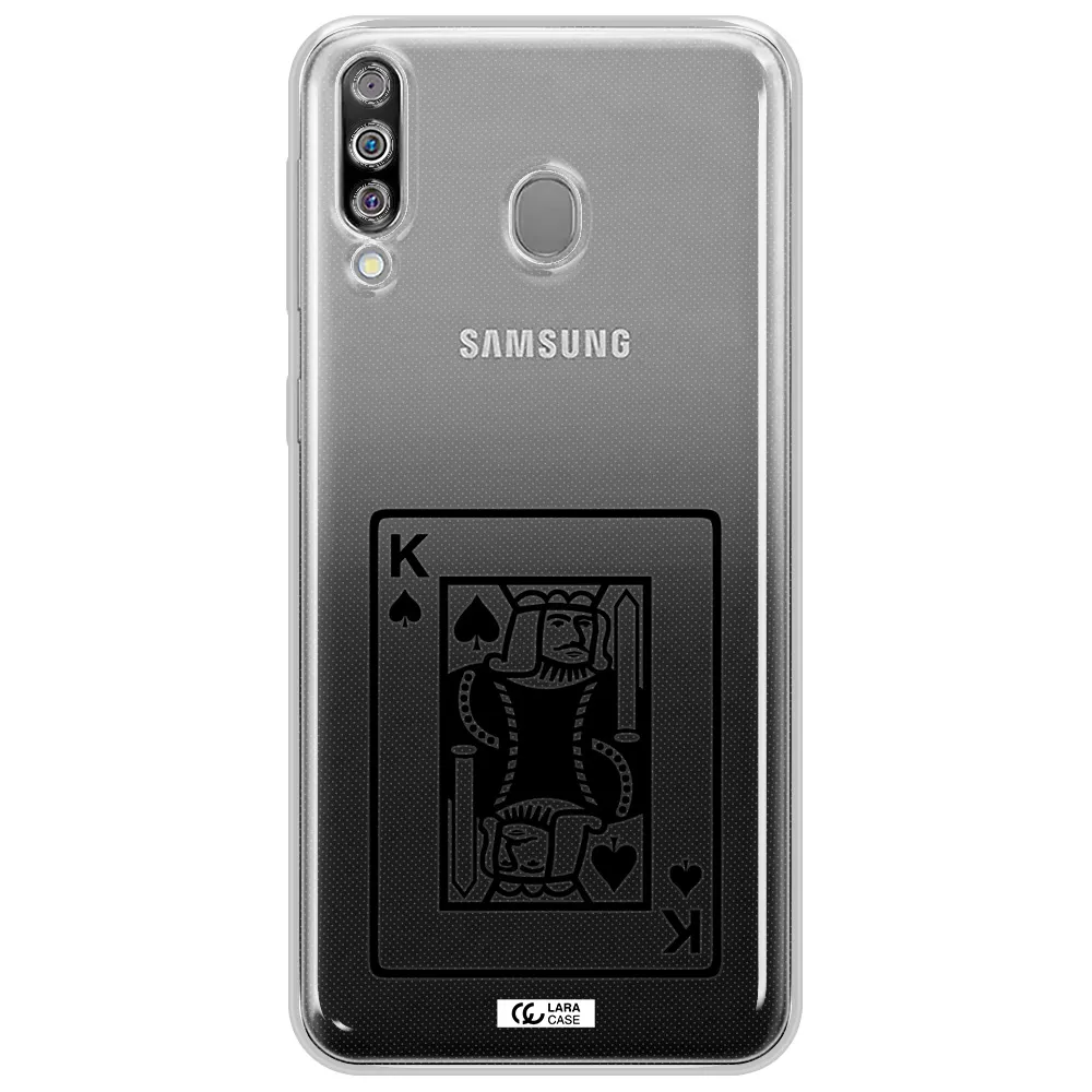 a black and white card with a man in a crown Samsung M30 Clear TPU Case