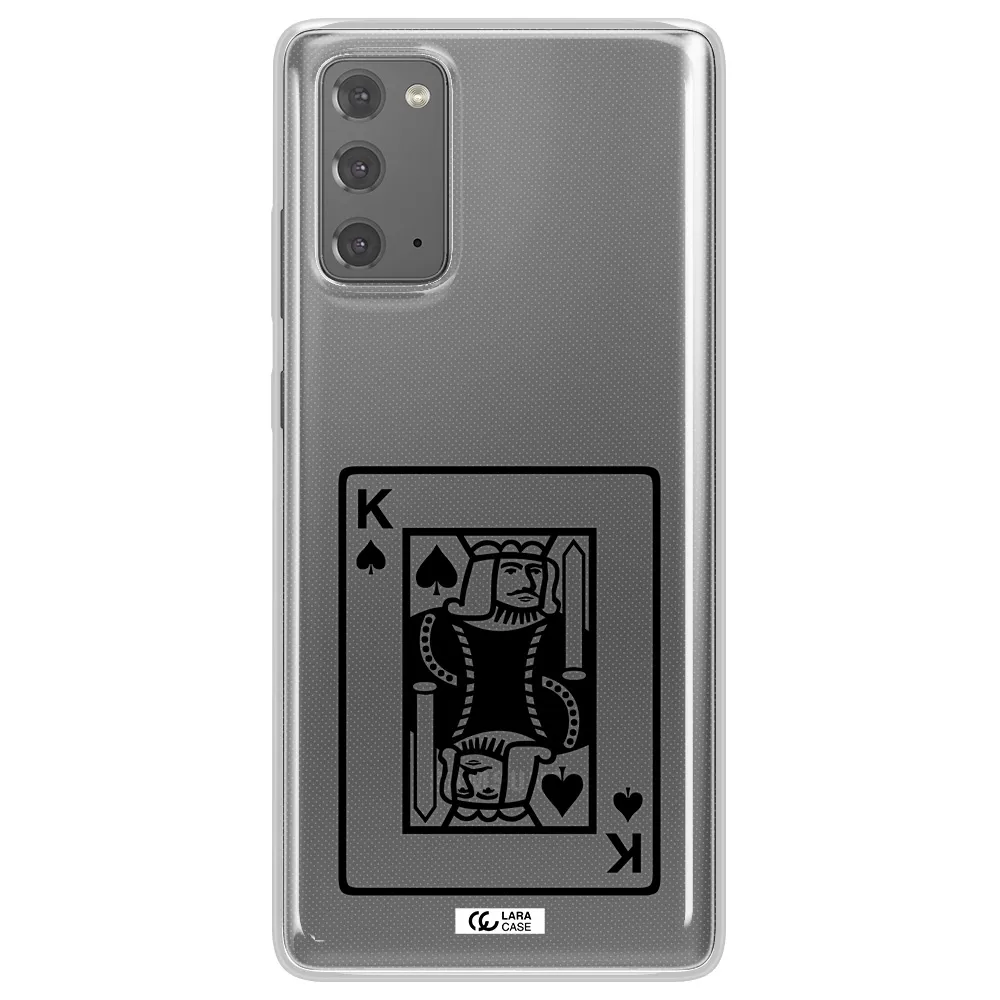 a black and white card with a man in a crown Samsung Note 20 Clear TPU Case