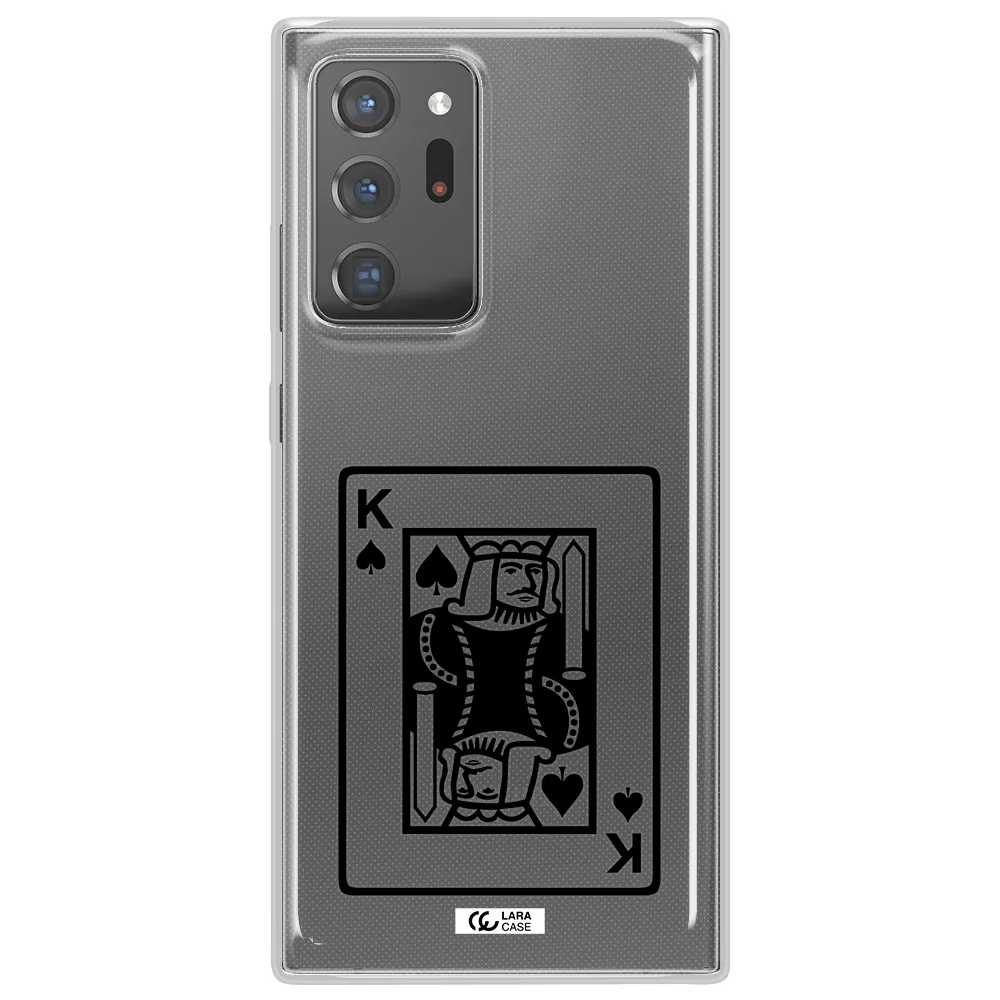 a black and white card with a man in a crown Samsung Note 20 Ultra Clear TPU Case