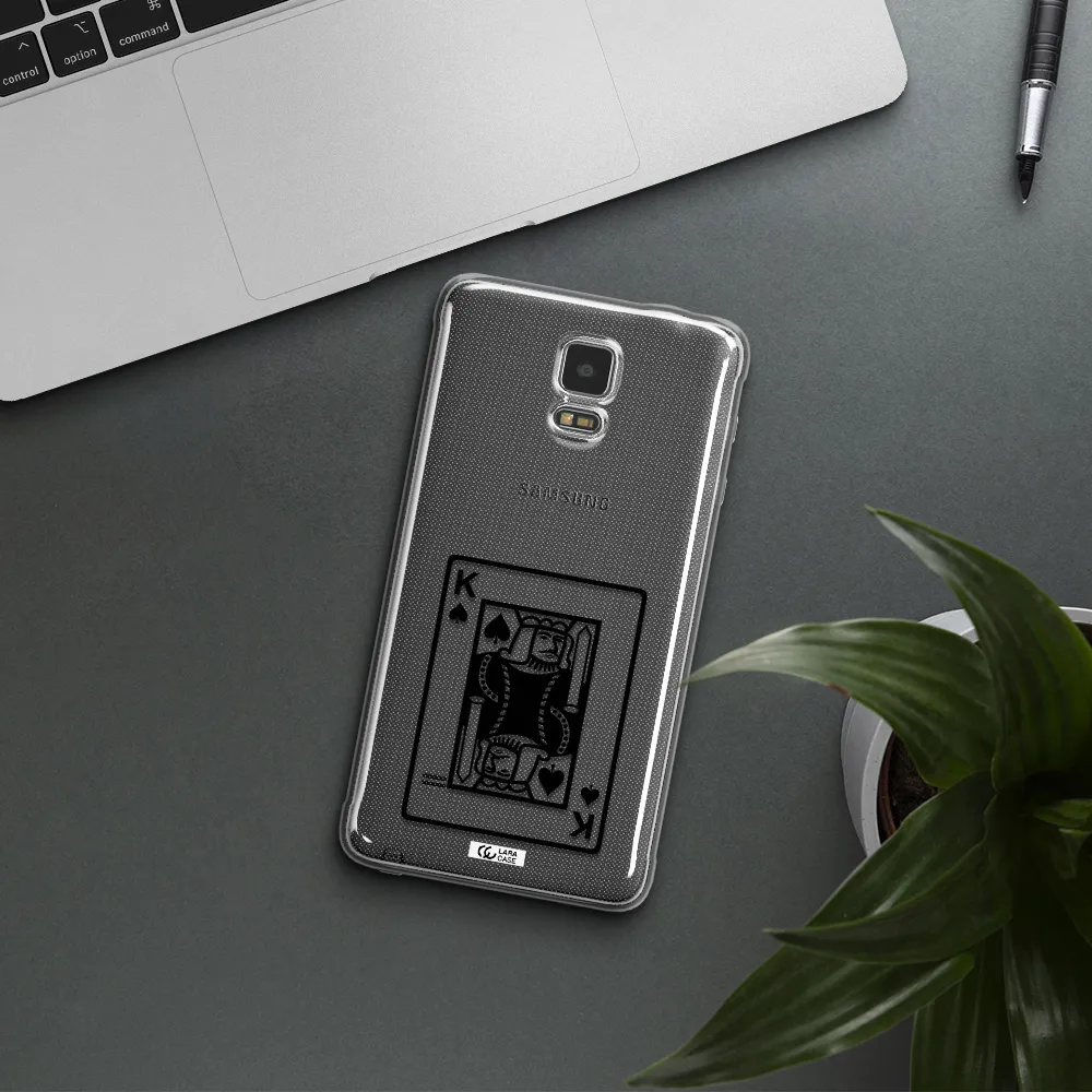 a black and white card with a man in a crown Samsung Note 4 Clear TPU Case