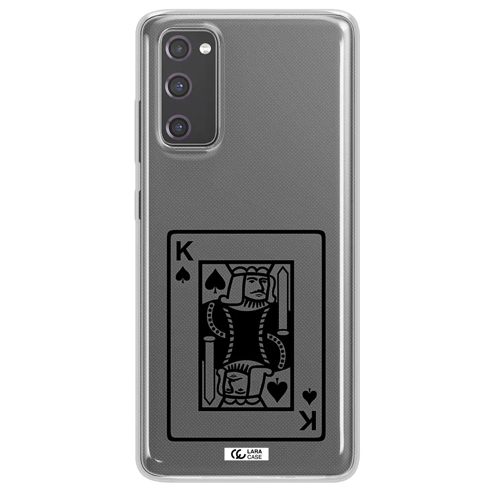 a black and white card with a man in a crown Samsung S20 Fe Clear TPU Case