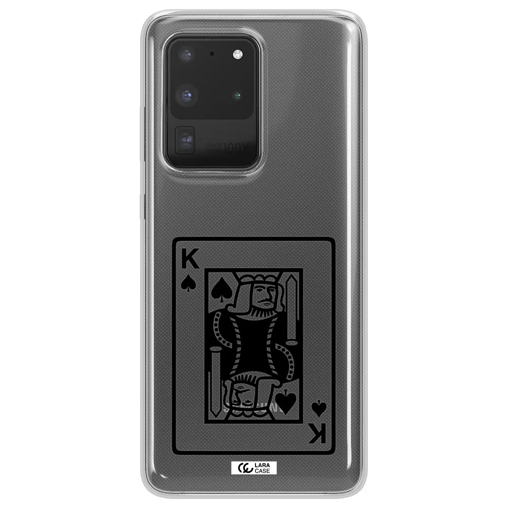 a black and white card with a man in a crown Samsung S20 Ultra Clear TPU Case