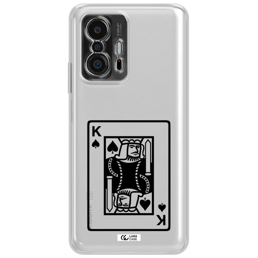 A Black And White Card With A Man In A Crown Xiaomi 11T Clear Tpu Case