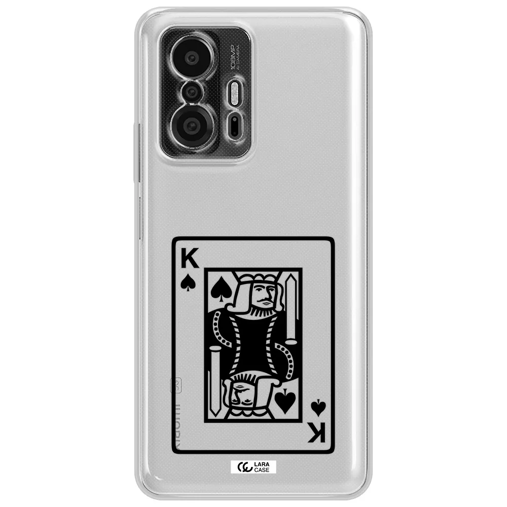 A Black And White Card With A Man In A Crown Xiaomi 11T Pro Clear Tpu Case