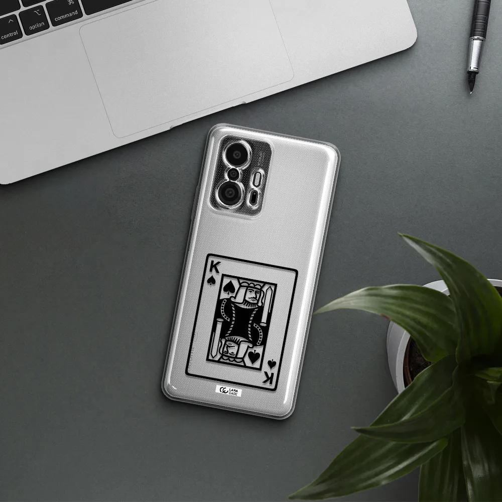 A Black And White Card With A Man In A Crown Xiaomi 11T Pro Clear Tpu Case