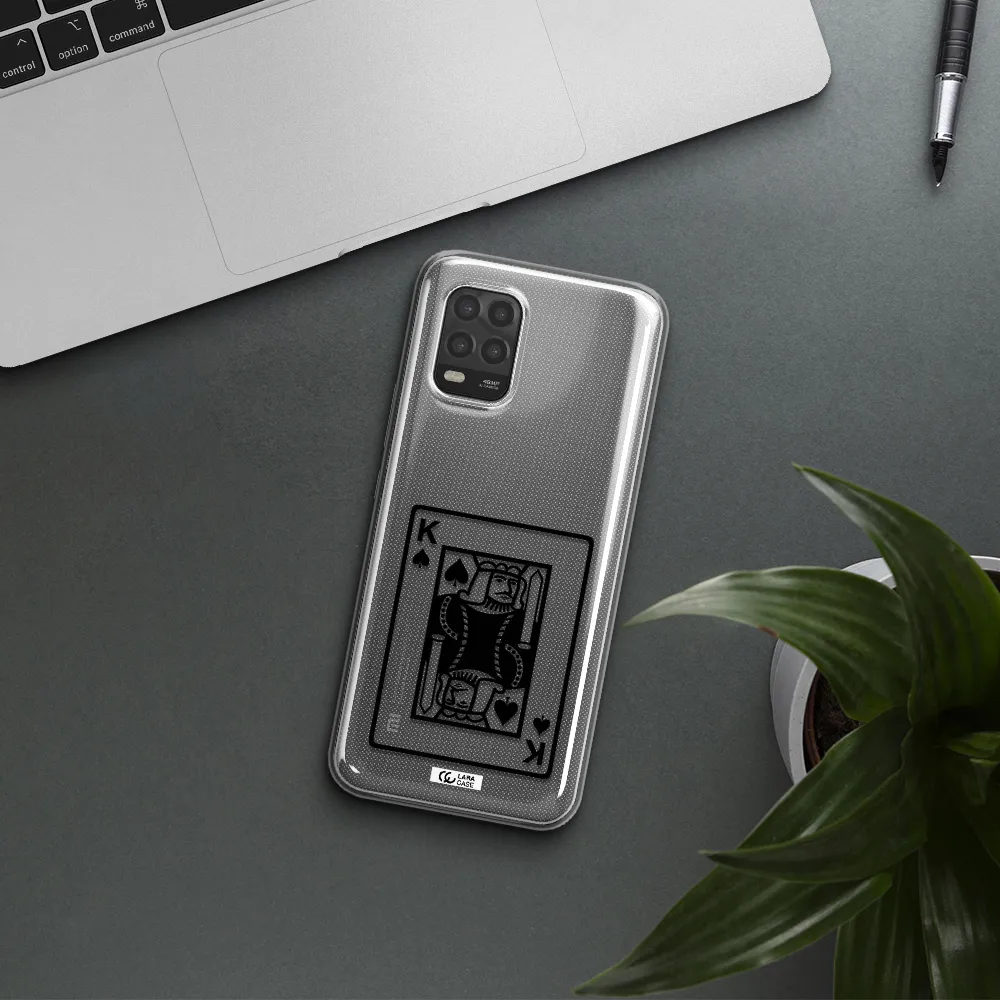 a black and white card with a man in a crown Xiaomi Mi 10 Lite Clear TPU Case