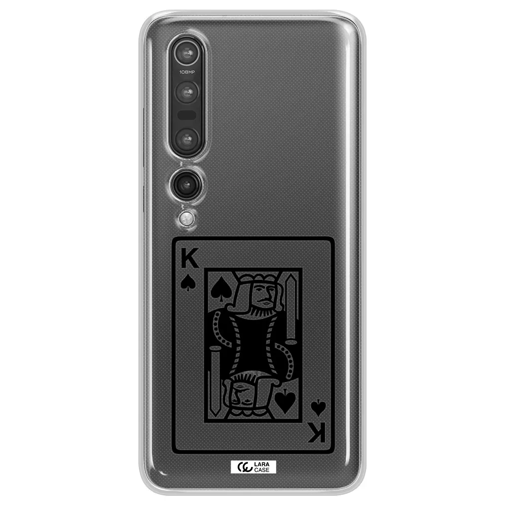 a black and white card with a man in a crown Xiaomi Mi 10 Pro Clear TPU Case