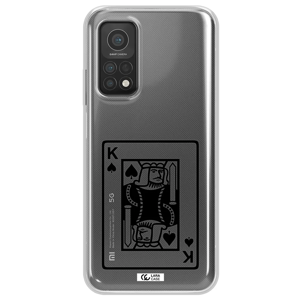 a black and white card with a man in a crown Xiaomi Mi 10T Clear TPU Case