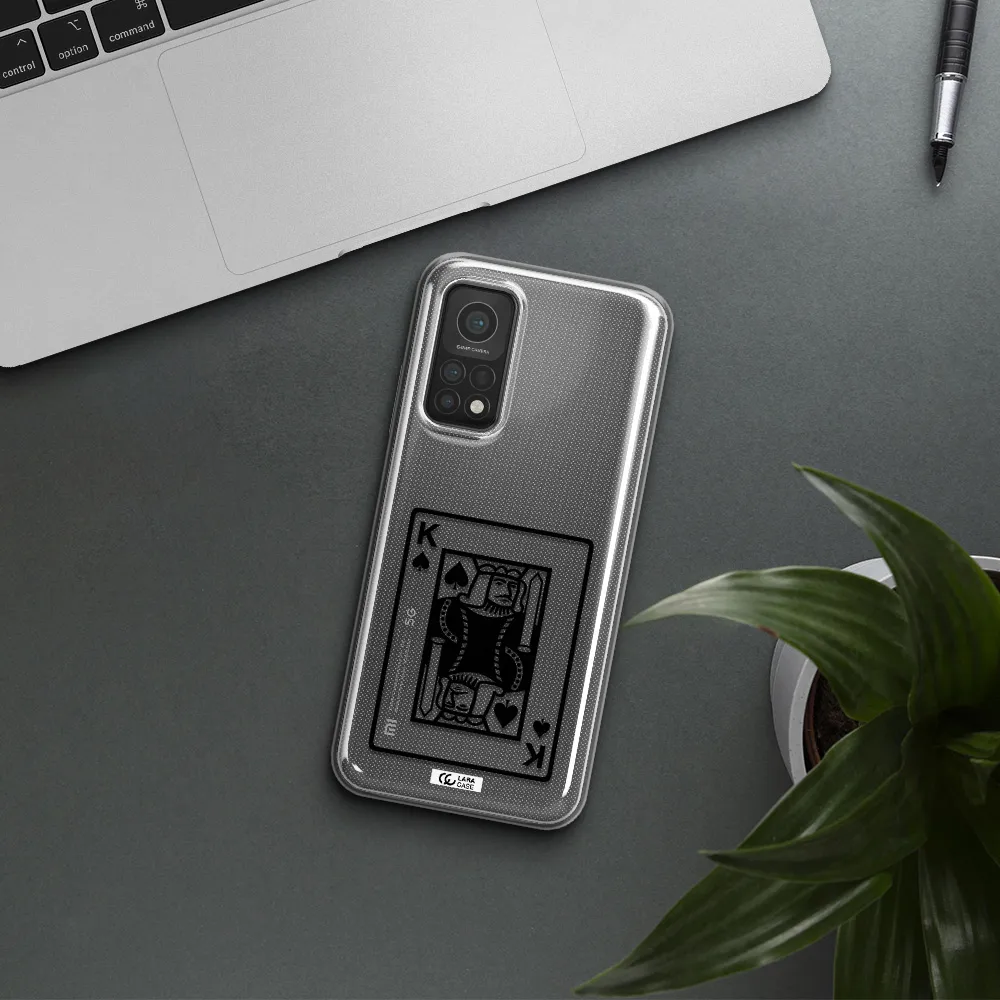 a black and white card with a man in a crown Xiaomi Mi 10T Clear TPU Case