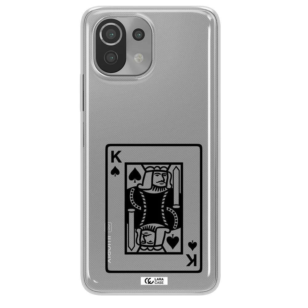 a black and white card with a man in a crown Xiaomi Mi 11 Lite Clear TPU Case