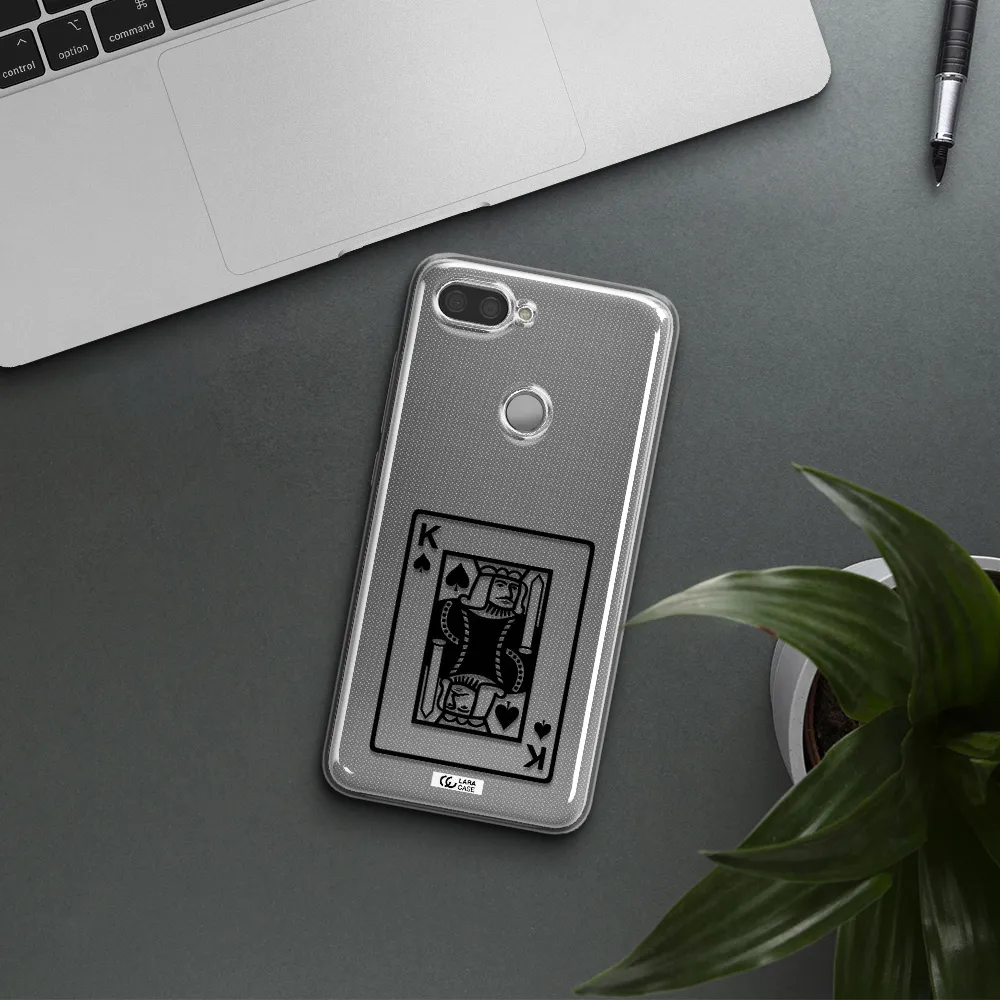 a black and white card with a man in a crown Xiaomi Mi 8 Lite Clear TPU Case