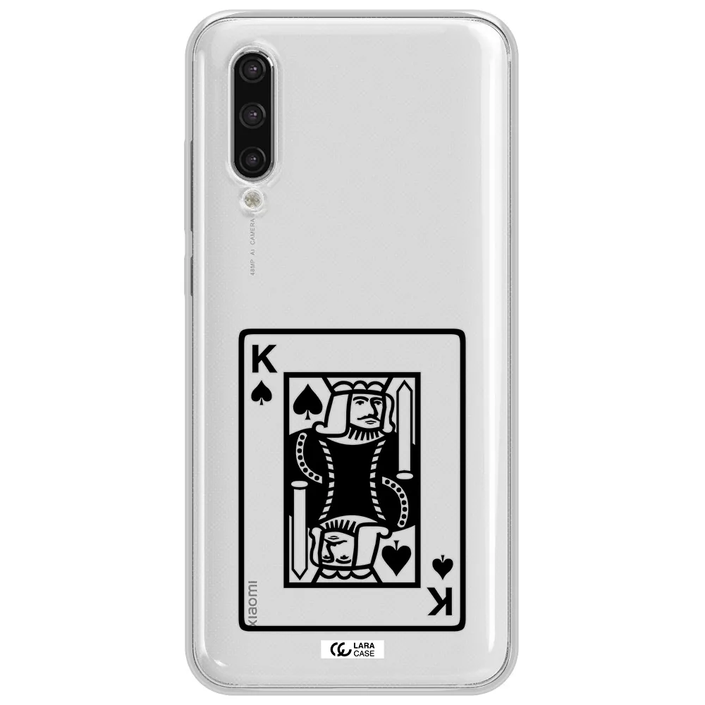 A Black And White Card With A Man In A Crown Xiaomi Mi 9 Lite Clear Tpu Case