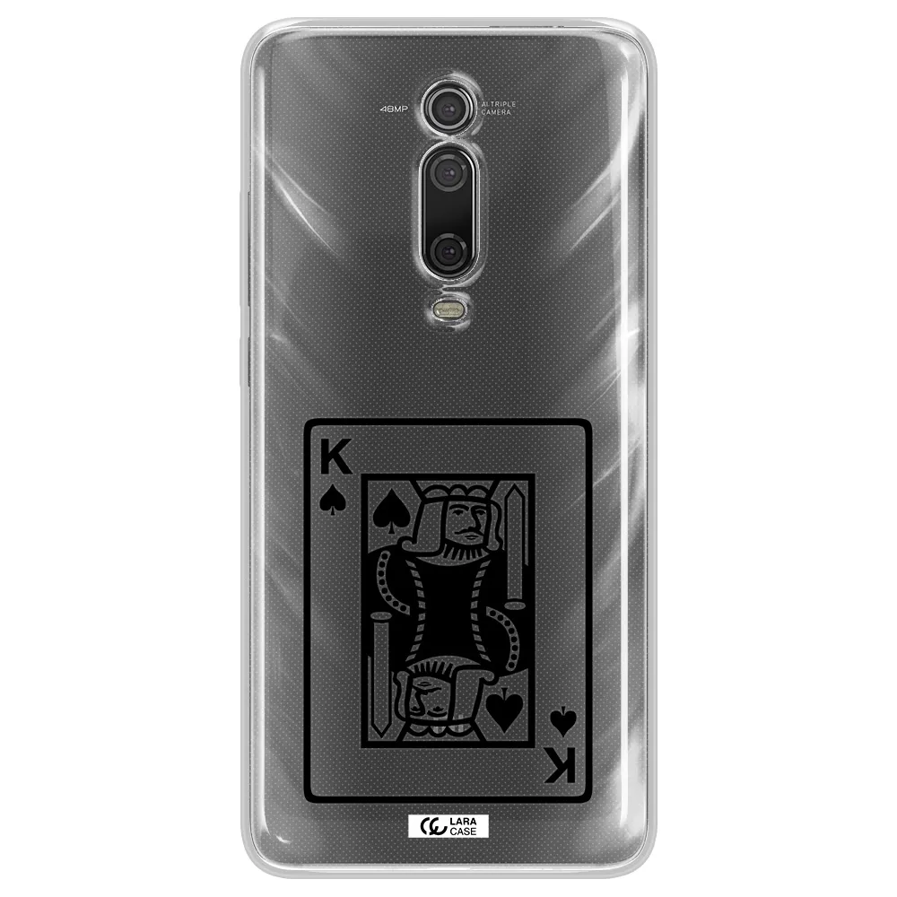 a black and white card with a man in a crown Xiaomi Mi 9T Clear TPU Case