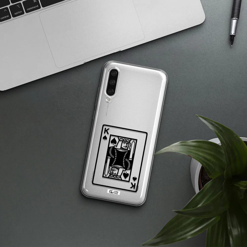 A Black And White Card With A Man In A Crown Xiaomi Mi A3 Clear Tpu Case