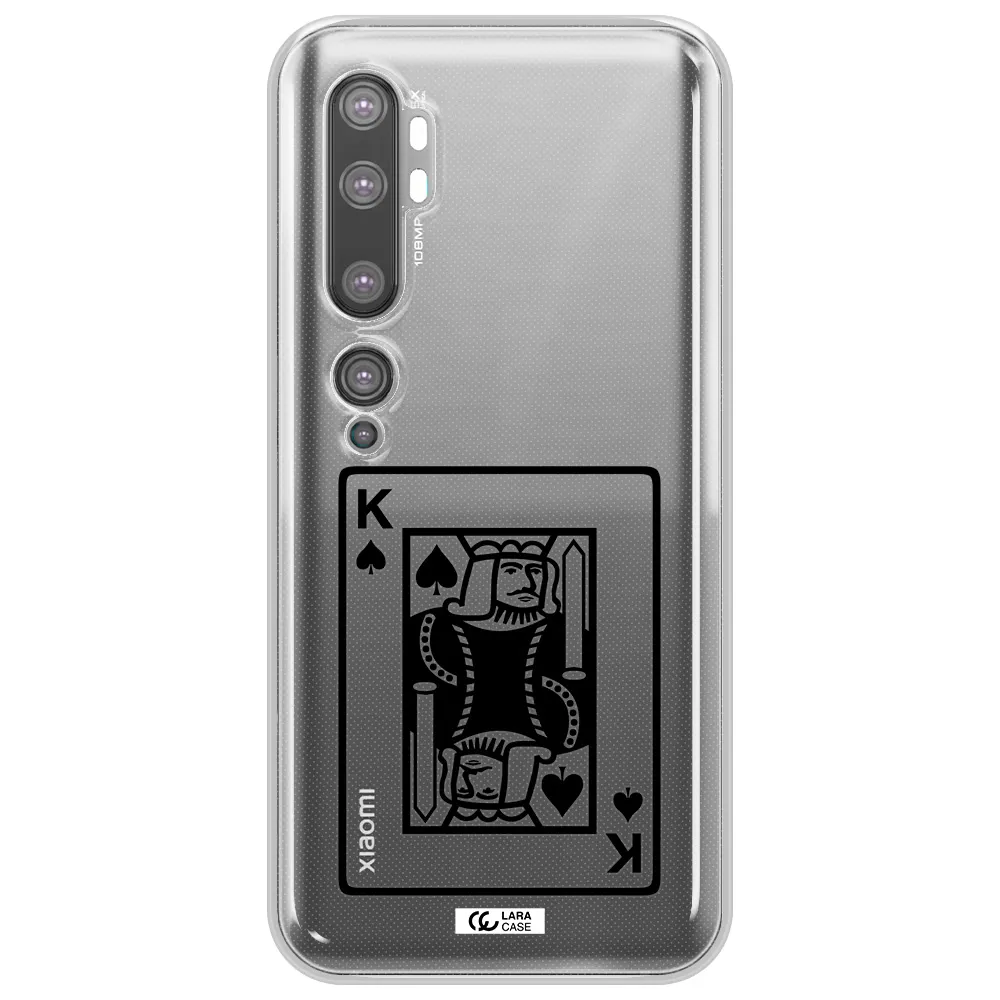 a black and white card with a man in a crown Xiaomi Mi Note 10 Clear TPU Case