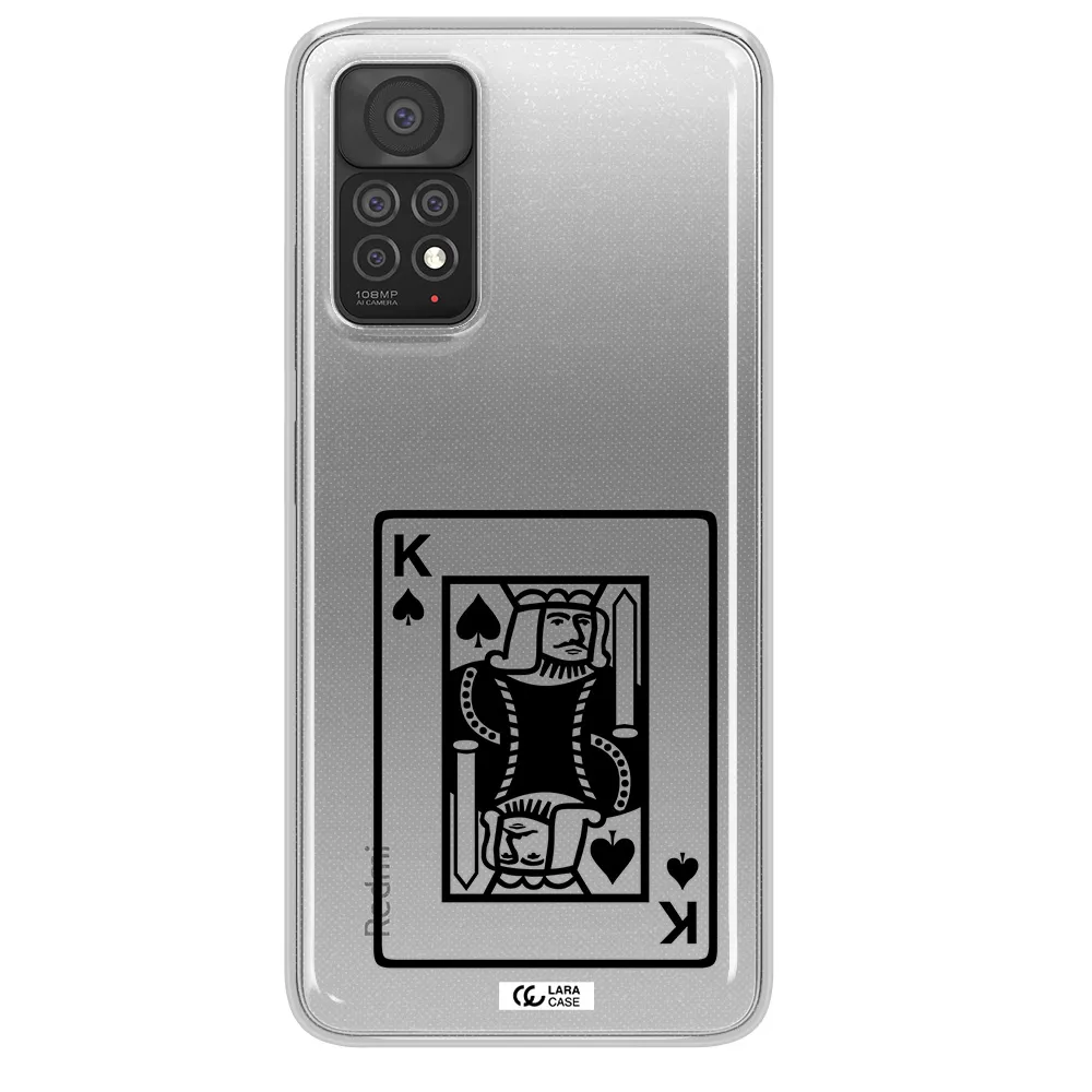 a black and white card with a man in a crown Xiaomi Note 11 Pro Clear TPU Case