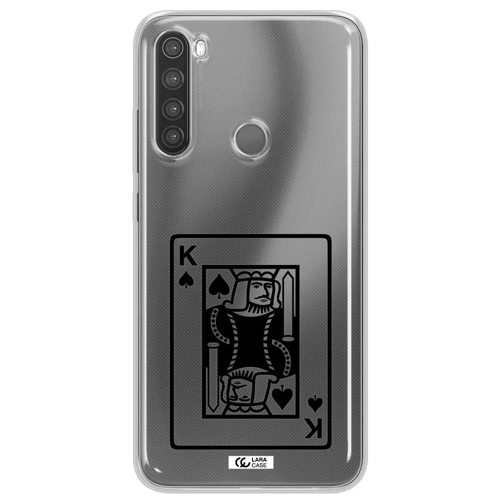 a black and white card with a man in a crown Xiaomi Note 8 Clear TPU Case