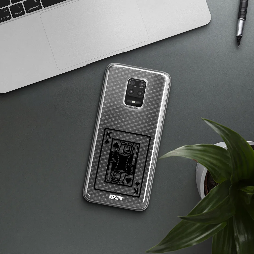 a black and white card with a man in a crown Xiaomi Note 9S Clear TPU Case
