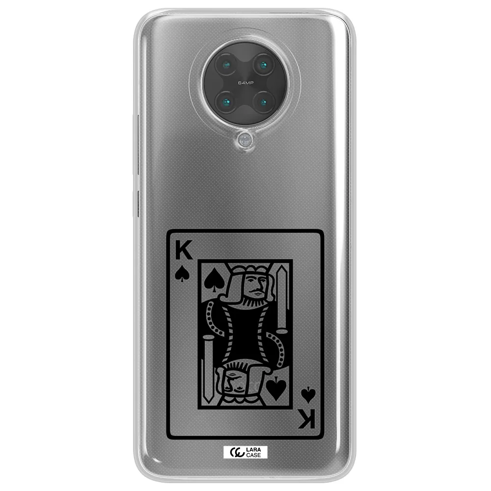 a black and white card with a man in a crown Xiaomi Poco F2 Pro Clear TPU Case