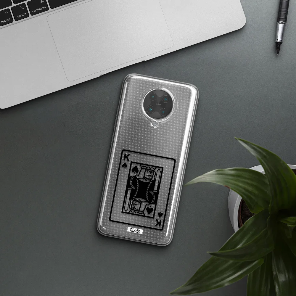 a black and white card with a man in a crown Xiaomi Poco F2 Pro Clear TPU Case