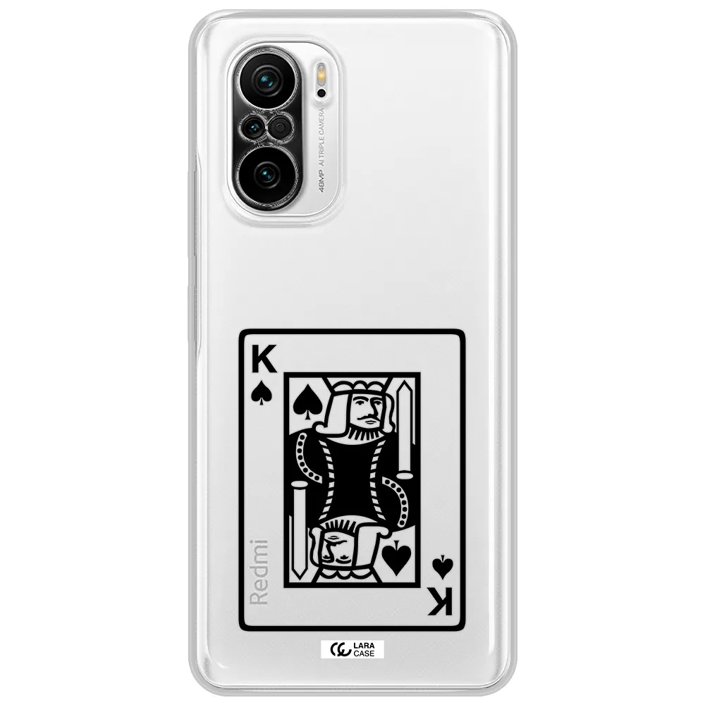 A Black And White Card With A Man In A Crown Xiaomi Poco F3 Clear Tpu Case