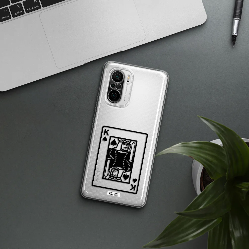 A Black And White Card With A Man In A Crown Xiaomi Poco F3 Clear Tpu Case