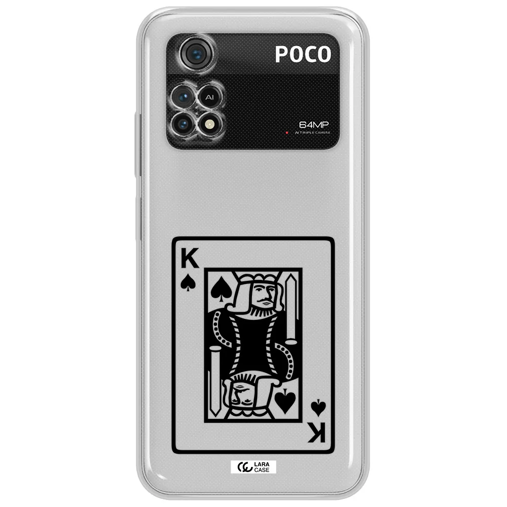 A Black And White Card With A Man In A Crown Xiaomi Poco M4 Pro 4G Clear Tpu Case