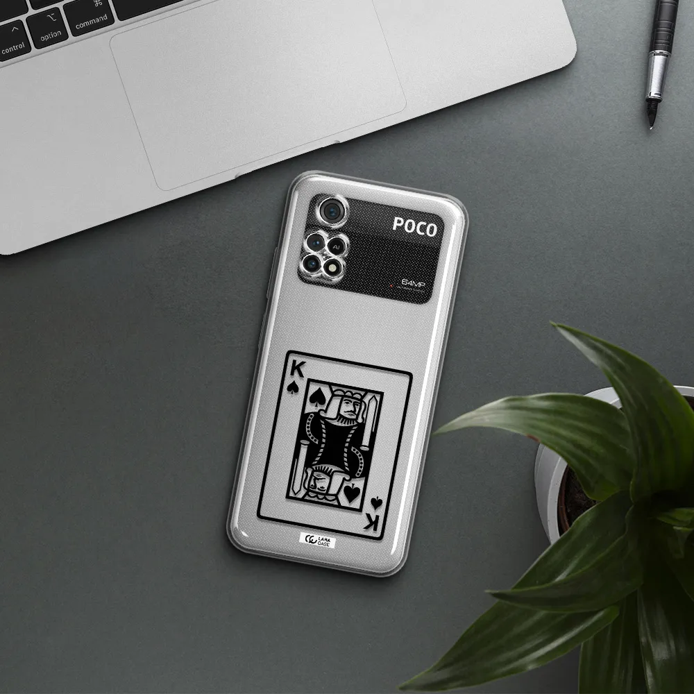 A Black And White Card With A Man In A Crown Xiaomi Poco M4 Pro 4G Clear Tpu Case