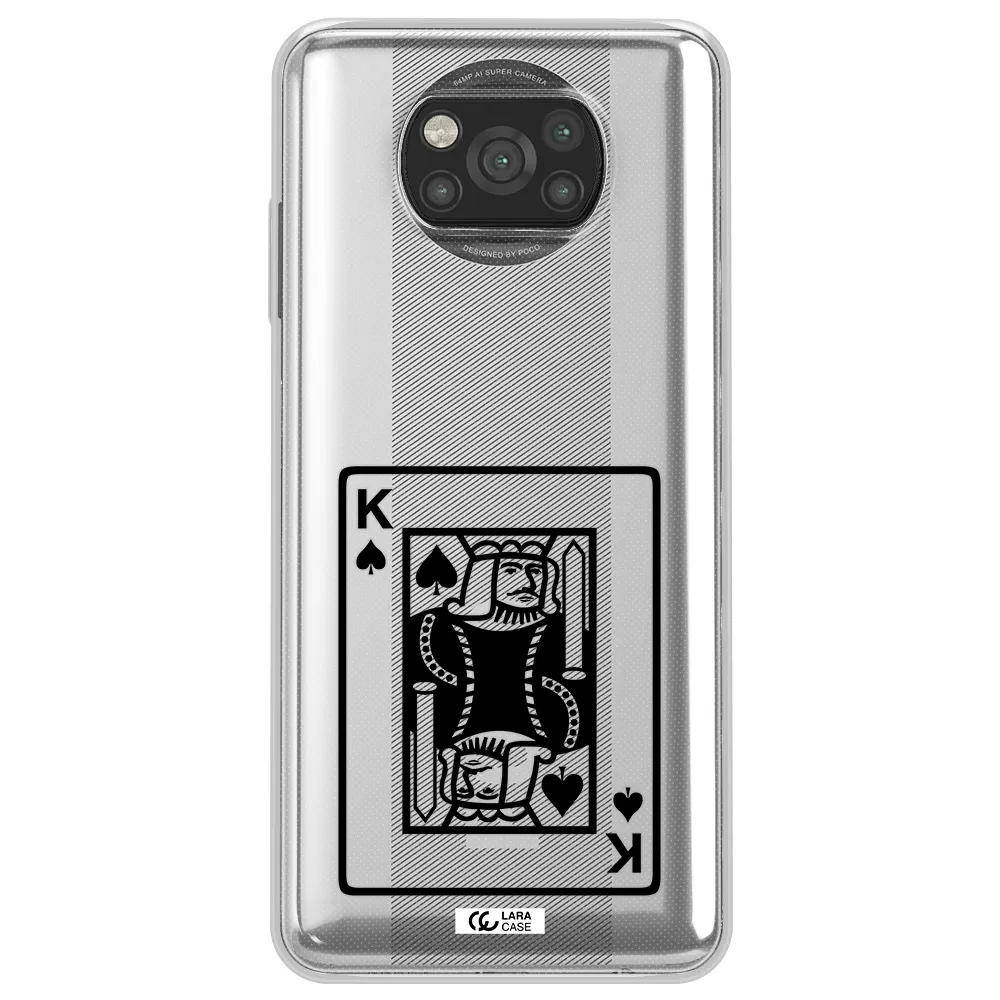 a black and white card with a man in a crown Xiaomi Poco X3 Clear TPU Case
